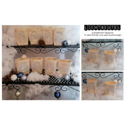 Stickserie ITH - Schneemann Redwork Lichtbeutel